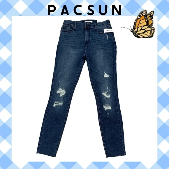 PACSUN Virgil High Waisted Jeggings Medium Wash Jeans NWT Sz 27 - Picture 16 of 16